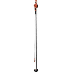 Vestil - 2,000 Lb Lifting Capacity, 20' Lift Height, Lever Hoist - Made from Chain - USA Tool & Supply