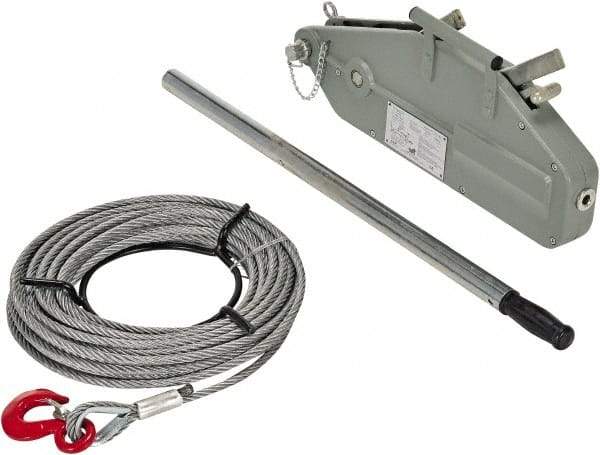 Vestil - 3,000 Lb Lifting Capacity, 60' Lift Height, Puller Hoist - Made from Wire Rope - USA Tool & Supply