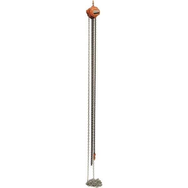 Vestil - 1,000 Lb Lifting Capacity, 20' Lift Height, Hand Hoist - Made from Chain - USA Tool & Supply