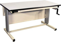 Proline - 72 Wide x 30" Deep x 42" High, Plastic Laminate Workbench - T-Molded Edge, Adjustable Height Legs, Beige - USA Tool & Supply
