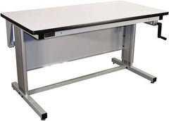 Proline - 72 Wide x 30" Deep x 42" High, Plastic Laminate Workbench - T-Molded Edge, Adjustable Height Legs, Gray - USA Tool & Supply