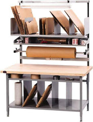 Proline - 72 Wide x 30" Deep x 36" High, Maple Workbench - Adjustable Height Legs, Gray - USA Tool & Supply
