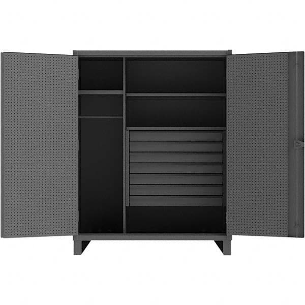 Durham - 3 Shelf 60 Bin Wardrobe Storage Cabinet - USA Tool & Supply