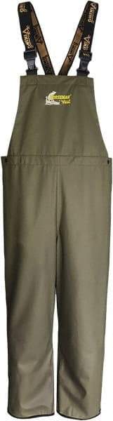 Viking - Size 2XL, Moss Green, Waterproof Bib Overall - Take Up Snaps Ankle - USA Tool & Supply