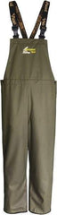 Viking - Size 2XL, Moss Green, Waterproof Bib Overall - Take Up Snaps Ankle - USA Tool & Supply