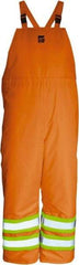 Viking - Size 4XL, High Visibility Orange, Cold Weather Bib Overall - Hook & Loop Ankle - USA Tool & Supply