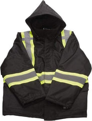 Viking - Size XL, Black, Cold Weather Jacket - 47" Chest, 2 Pockets, Detachable Hood, Hook & Loop Wrist - USA Tool & Supply