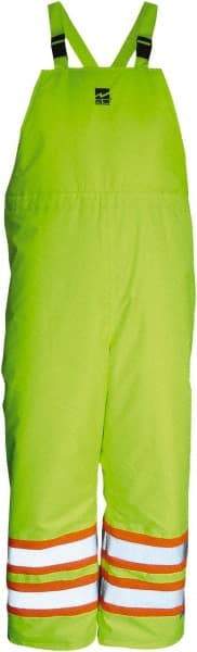 Viking - Size 2XL, High Visibility Lime, Cold Weather Bib Overall - Hook & Loop Ankle - USA Tool & Supply