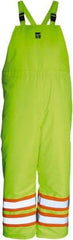 Viking - Size 4XL, High Visibility Lime, Cold Weather Bib Overall - Hook & Loop Ankle - USA Tool & Supply