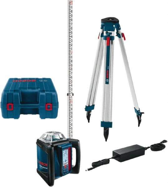 Bosch - 1,650' Measuring Range, 1/16" at 100' Accuracy, Self-Leveling Horizontal Rotary Slope Laser - ±5° Self Leveling Range, 1 Beam - USA Tool & Supply