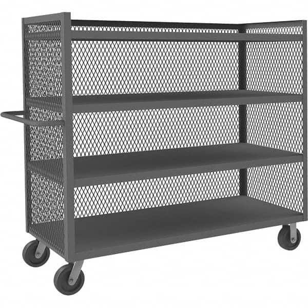 Durham - 3,000 Lb Capacity 4-Shelf 3-Sided Mesh Truck - USA Tool & Supply