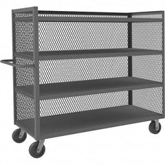 Durham - 3,000 Lb Capacity 4-Shelf 3-Sided Mesh Truck - USA Tool & Supply