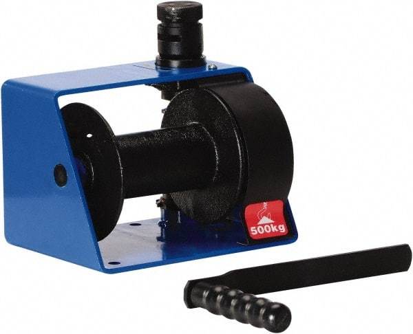 Vestil - 1,000 Lb Cable Limit x 45' Winch Cable Worm Gear Winch - 7" Long x 10-1/4" Deep x 7" High - USA Tool & Supply