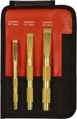 Mayhew - 3 Piece Brass Scraper Chisel Set - Sizes Included 3/8 to 5/8" - USA Tool & Supply