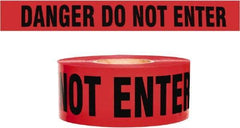 NMC - 135' Long x 3" Wide Roll, 100% Cotton, Red Barricade Tape - Message: Caution - Do Not Enter - USA Tool & Supply