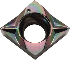 Kyocera - CCGT21502 MFP Grade PDL025 Carbide Turning Insert - Al2O3 Finish, 80° Diamond, 1/4" Inscr Circle, 3/32" Thick, 0.0039" Corner Radius - USA Tool & Supply