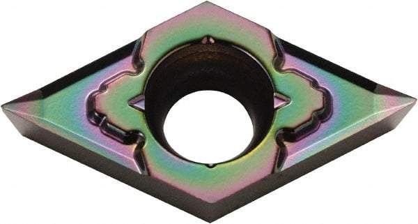 Kyocera - DCGT32502 MP Grade PDL025 Carbide Turning Insert - Al2O3 Finish, 55° Diamond, 3/8" Inscr Circle, 5/32" Thick, 0.0039" Corner Radius - USA Tool & Supply