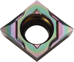 Kyocera - CCGT32505 MP Grade PDL025 Carbide Turning Insert - Al2O3 Finish, 80° Diamond, 3/8" Inscr Circle, 5/32" Thick, 0.0079" Corner Radius - USA Tool & Supply