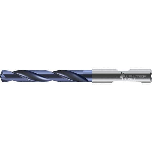 Walter-Titex - 10.4mm 140° Solid Carbide Jobber Drill - TiAlN Finish, Right Hand Cut, Spiral Flute, Round with Flats Shank, 118mm OAL - USA Tool & Supply
