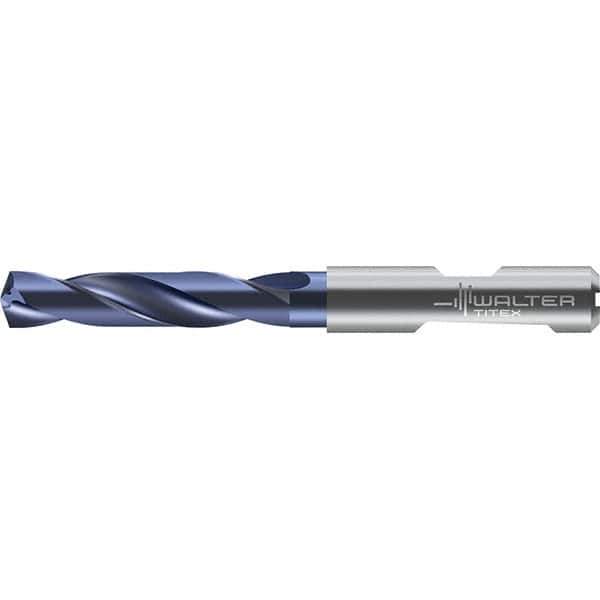 Walter-Titex - 10.3mm 140° Solid Carbide Screw Machine Drill Bit - Right Hand Cut, 55mm Flute Length, 102mm OAL, Straight Shank with Weldon Flat, Through Coolant - USA Tool & Supply