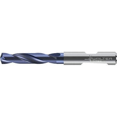 Walter-Titex - 9mm 140° Solid Carbide Screw Machine Drill Bit - Right Hand Cut, 47mm Flute Length, 89mm OAL, Straight Shank with Weldon Flat, Through Coolant - USA Tool & Supply