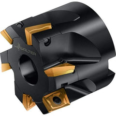 Walter - 8 Inserts, 100mm Cut Diam, 16mm Max Depth of Cut, Indexable Square-Shoulder Face Mill - 0° Lead Angle, 50mm High, LDMW08T204R & LDMT08T204R Insert Compatibility, Through Coolant, Series M4130 - USA Tool & Supply