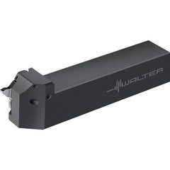 Walter - G3011, External, Left Hand, 6mm Max Depth of Cut, 1 to 3.25mm Groove Width, Indexable Grooving Tool Holder - MX22 Insert Compatibility, 12mm Shank Height, 12mm Shank Width, 120mm OAL, Through Coolant - USA Tool & Supply