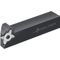 Walter - G3011, External, Right Hand, 6mm Max Depth of Cut, 1 to 3.25mm Groove Width, Indexable Grooving Tool Holder - MX22 Insert Compatibility, 12mm Shank Height, 12mm Shank Width, 120mm OAL, Through Coolant - USA Tool & Supply