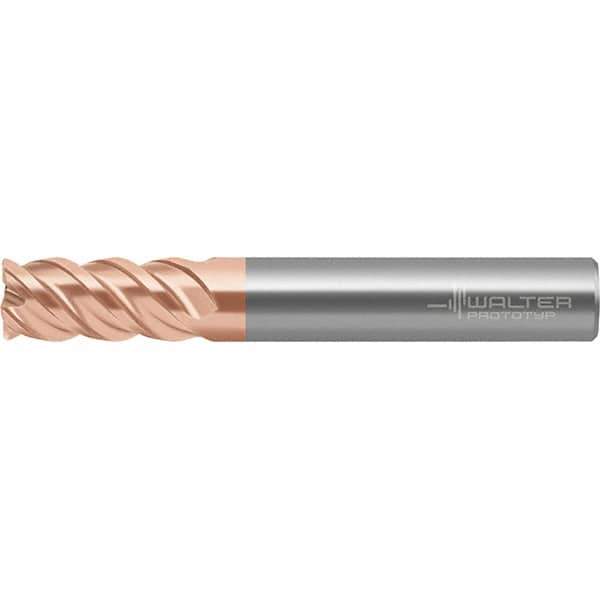 Walter-Prototyp - 1/8", 3 Flute, Single End, Solid Carbide, 0.3675mm Corner Radius End Mill - 2-1/2" OAL, 50° Helix, Right Hand Flute, 13mm LOC, Right Hand Cut - USA Tool & Supply