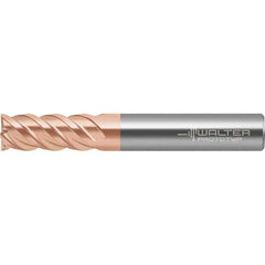 Walter-Prototyp - 8mm, 19mm LOC, 8mm Shank Diam, 63mm OAL, 4 Flute, Solid Carbide Square End Mill - TiAlSiN Finish, Spiral Flute, 50° Helix, Right Hand Cut, Right Hand Flute, Series MC388 - USA Tool & Supply