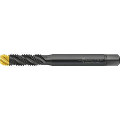Walter-Prototyp - M8x1.25 Metric 3 Flute 6HX Semi-Bottoming Spiral Flute Tap - High Speed Steel, TiN Finish, 90mm OAL, Right Hand Flute, Right Hand Thread, Series TC120 - USA Tool & Supply