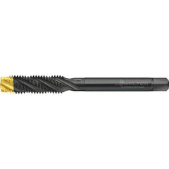 Walter-Prototyp - M24x3.00 Metric 4 Flute 6HX Semi-Bottoming Spiral Flute Tap - High Speed Steel, TiN Finish, 160mm OAL, Right Hand Flute, Right Hand Thread, Series TC120 - USA Tool & Supply