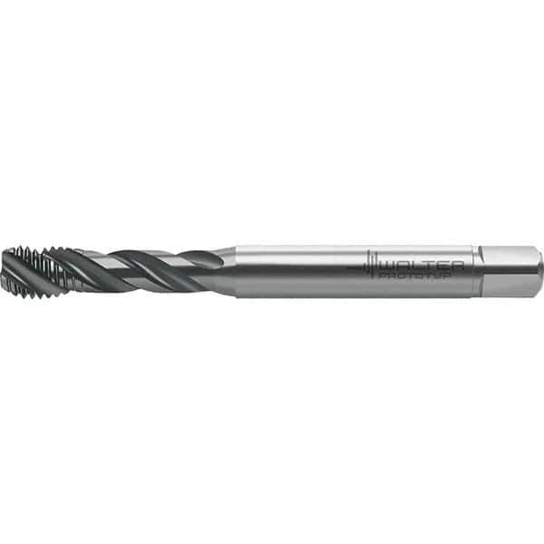 Walter-Prototyp - M10x1.50 Metric 3 Flute 6HX Semi-Bottoming Spiral Flute Tap - High Speed Steel, TiAlN Finish, 101.67mm OAL, Right Hand Flute, Right Hand Thread, Series TC121 - USA Tool & Supply
