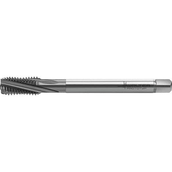 Walter-Prototyp - M20x2.50 Metric 4 Flute 6HX Semi-Bottoming Spiral Flute Tap - High Speed Steel, TiCN Finish, 140mm OAL, Right Hand Flute, Right Hand Thread, Series TC122 - USA Tool & Supply