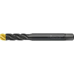 Walter-Prototyp - M10x1.50 Metric 3 Flute 6HX Semi-Bottoming Spiral Flute Tap - High Speed Steel, TiN Finish, 101.67mm OAL, Right Hand Flute, Right Hand Thread, Series TC120 - USA Tool & Supply