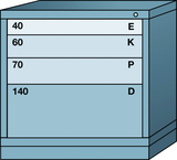 Table-Standard Cabinet - 4 Drawers - 30 x 28-1/4 x 30-1/8" - Single Drawer Access - USA Tool & Supply