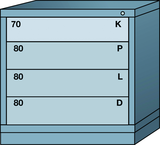 Table-Standard Cabinet - 4 Drawers - 30 x 28-1/4 x 30-1/8" - Multiple Drawer Access - USA Tool & Supply