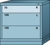 Table-Standard Cabinet - 3 Drawers - 30 x 28-1/4 x 30-1/8" - Single Drawer Access - USA Tool & Supply