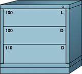 Table-Standard Cabinet - 3 Drawers - 30 x 28-1/4 x 30-1/8" - Single Drawer Access - USA Tool & Supply