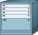 Table-Standard Cabinet - 5 Drawers - 30 x 28-1/4 x 30-1/8" - Multiple Drawer Access - USA Tool & Supply