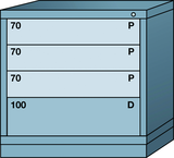 Table-Standard Cabinet - 4 Drawers - 30 x 28-1/4 x 30-1/8" - Multiple Drawer Access - USA Tool & Supply