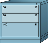 Table-Standard Cabinet - 3 Drawers - 30 x 28-1/4 x 30-1/8" - Multiple Drawer Access - USA Tool & Supply