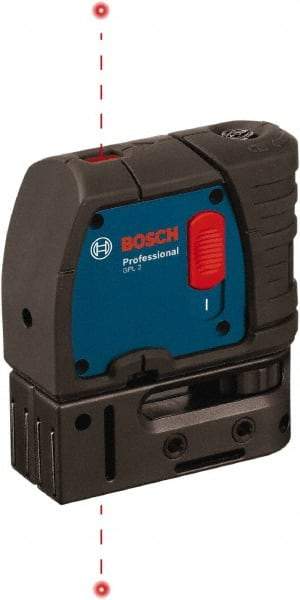 Bosch - 2 Beam 100' Max Range Self Leveling Dot Laser Level - 1/4" at 100' & 1/8" at 30' Accuracy, Battery Included - USA Tool & Supply