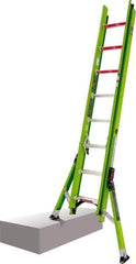 Little Giant Ladder - 16' High, Type IAA Rating, Fiberglass Extension Ladder - 375 Lb Capacity, 14' Working Length - USA Tool & Supply