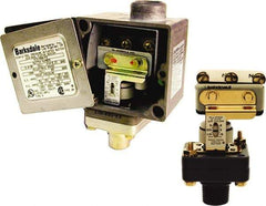 Barksdale - 0.5 to 15 psi Adjustable Range, 1,000 Max psi, Diaphragm Piston Pressure Switch - 1/4 NPT Male, Screw Terminals, SPDT Contact, Polysulfone 40% Glass Filled Wetted Parts, 2% Repeatability - USA Tool & Supply