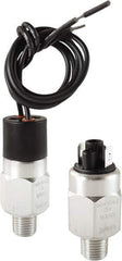 Barksdale - 60 to 60 psi Adjustable Range, 9,000 Max psi, Compact Pressure Switch - 1/8 NPT Male, 1/4in Male Spade Terminals, SPST/ NC Contact, Brass Wetted Parts, 4% Repeatability - USA Tool & Supply