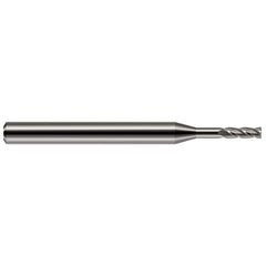 Square End Mill: 0.085'' Dia, 0.255'' LOC, 1/8'' Shank Dia, 1-1/2'' OAL, 2 Flutes, Solid Carbide Single End, Uncoated, 30 ° Helix, Centercutting, RH Cut, RH Flute