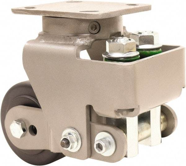Hamilton - 4" Diam x 2" Wide, Impact-Resistant Cast Nylon Swivel Caster - 1,600 Lb Capacity, Top Plate Mount, 4" x 5" Plate, Sealed Precision Ball Bearing Bearing - USA Tool & Supply