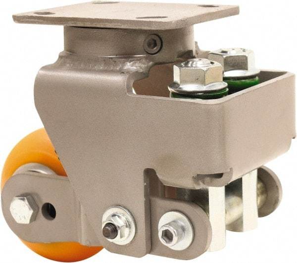 Hamilton - 4" Diam x 2" Wide, Cast Iron Swivel Caster - 1,000 Lb Capacity, Top Plate Mount, 4" x 5" Plate, Sealed Precision Ball Bearing Bearing - USA Tool & Supply