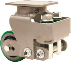 Hamilton - 4" Diam x 2" Wide, Polyurethane Mold on to Cast Iron Center Swivel Caster - 750 Lb Capacity, Top Plate Mount, 4" x 5" Plate, Sealed Precision Ball Bearing Bearing - USA Tool & Supply